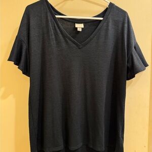 A New Day Women's Black V-Neck Top